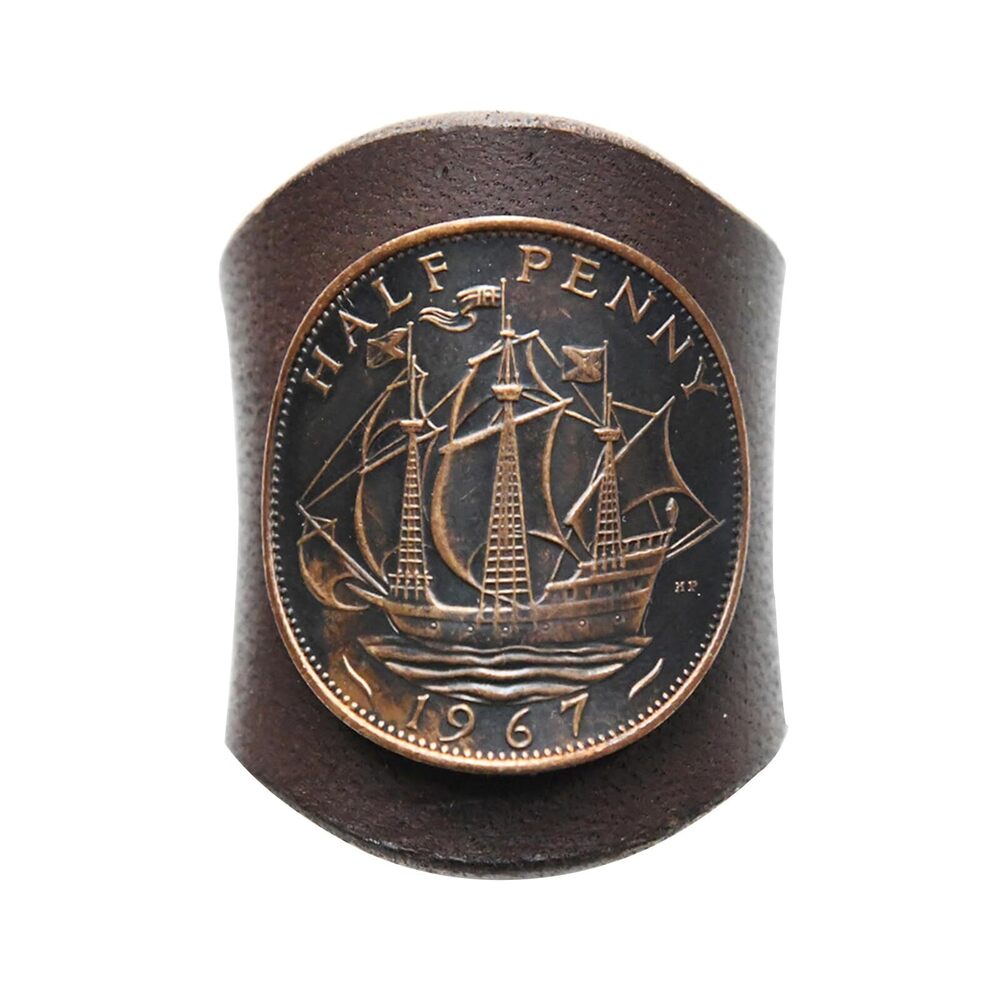 6734 Handmade Square Scarf Ring Square Scarf Buckle, Cowhide and Coin, Gift